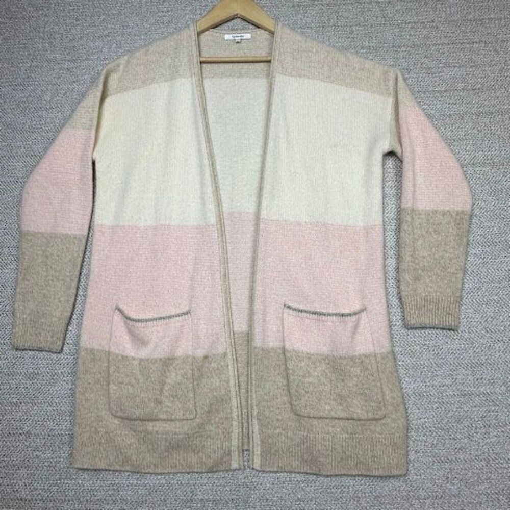 Splendid Pink and Tan Striped Cardigan